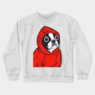 Boston Terrier Red Hoodie Crewneck Sweatshirt